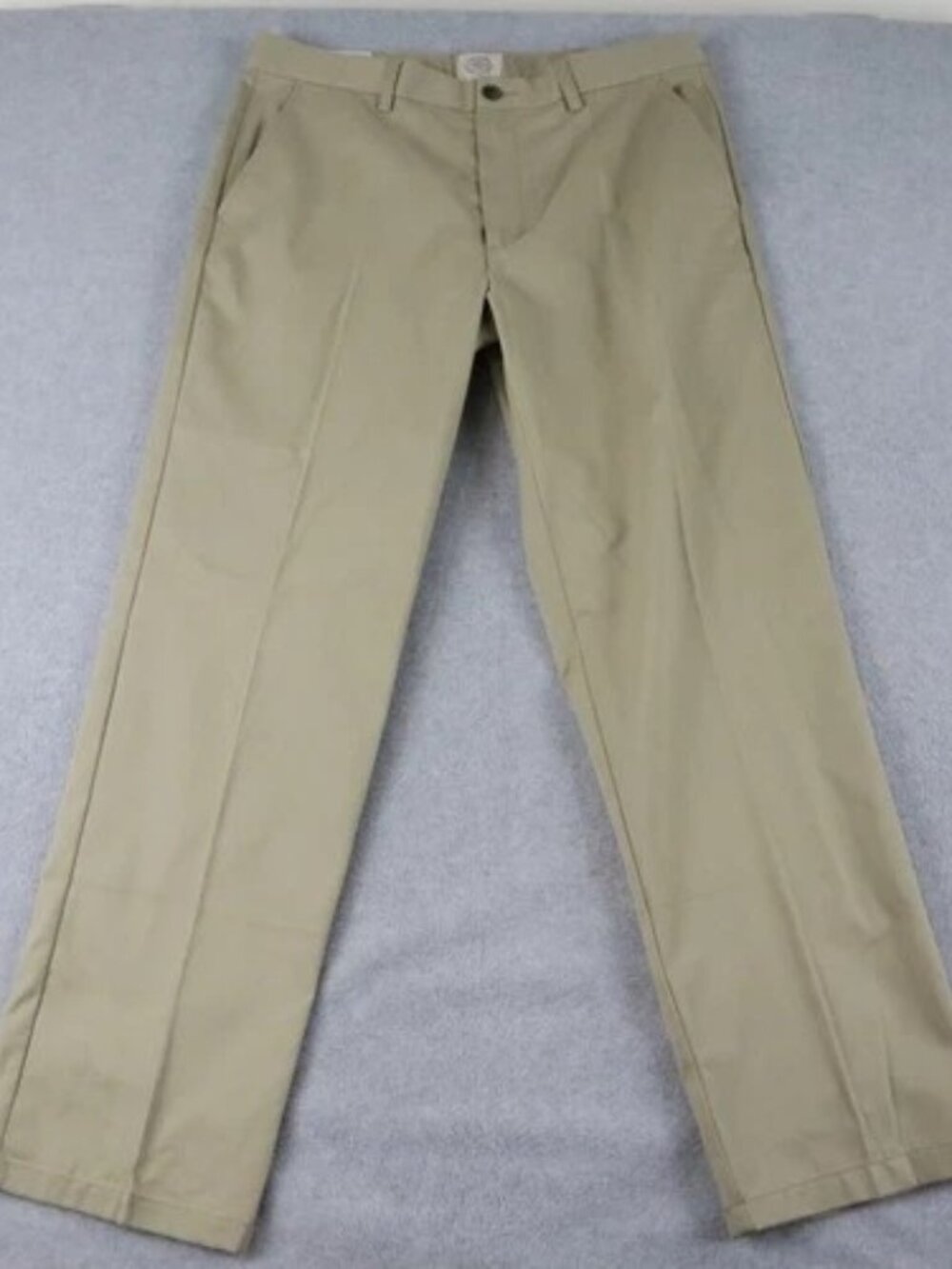 St Johns Bay Tan Relaxed Fit Khakis St. Leg Flat Front 38W 32L like new